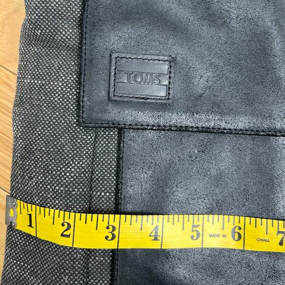 TOMS Black Leather Canvas Caravan Backpack main image 5